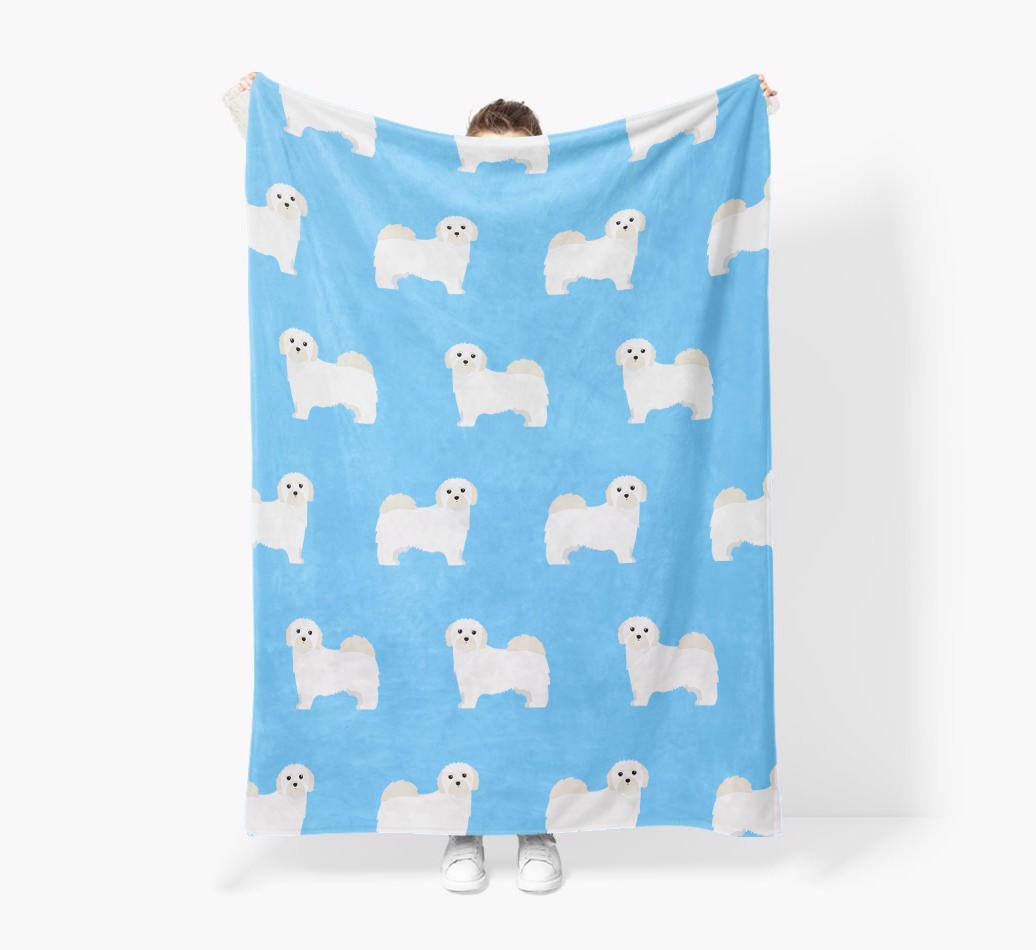 '{breedFullName} Icon Pattern' - Personalized Blanket: Premium Sherpa Fleece