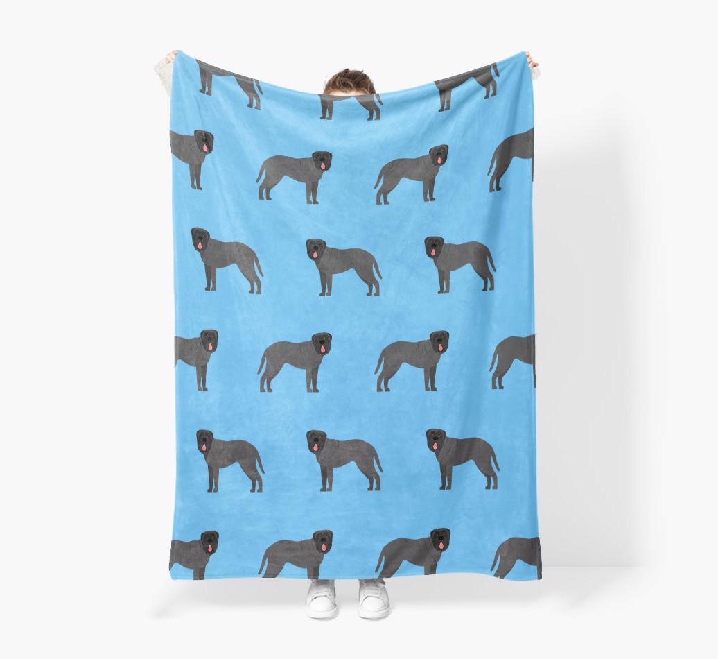 '{breedFullName} Icon Pattern' - Personalized Blanket: Premium Sherpa Fleece