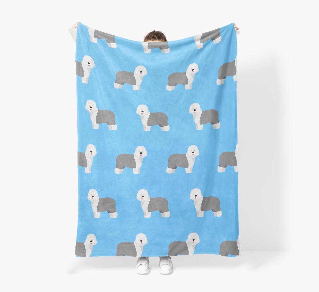 '{breedFullName} Icon Pattern' - Personalized Blanket: Premium Sherpa Fleece