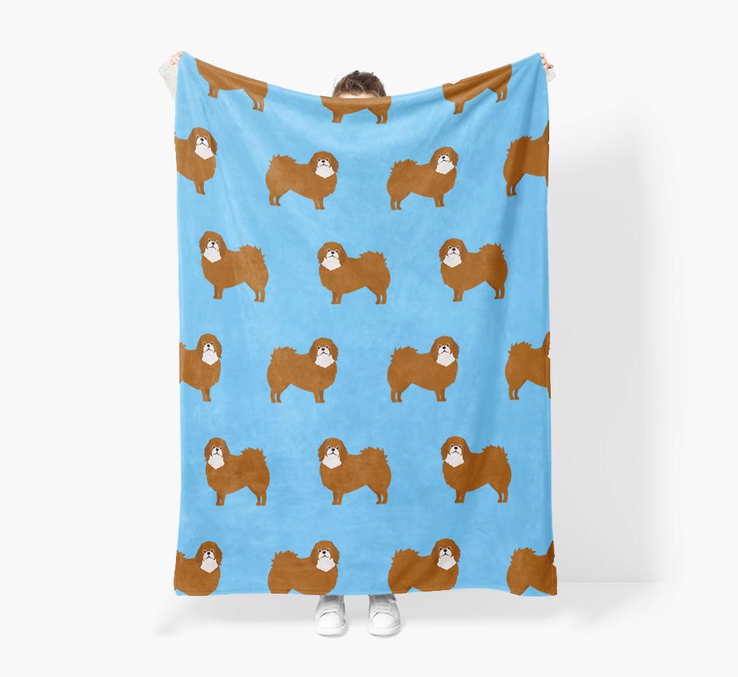 '{breedFullName} Icon Pattern' - Personalized Blanket: Premium Sherpa Fleece