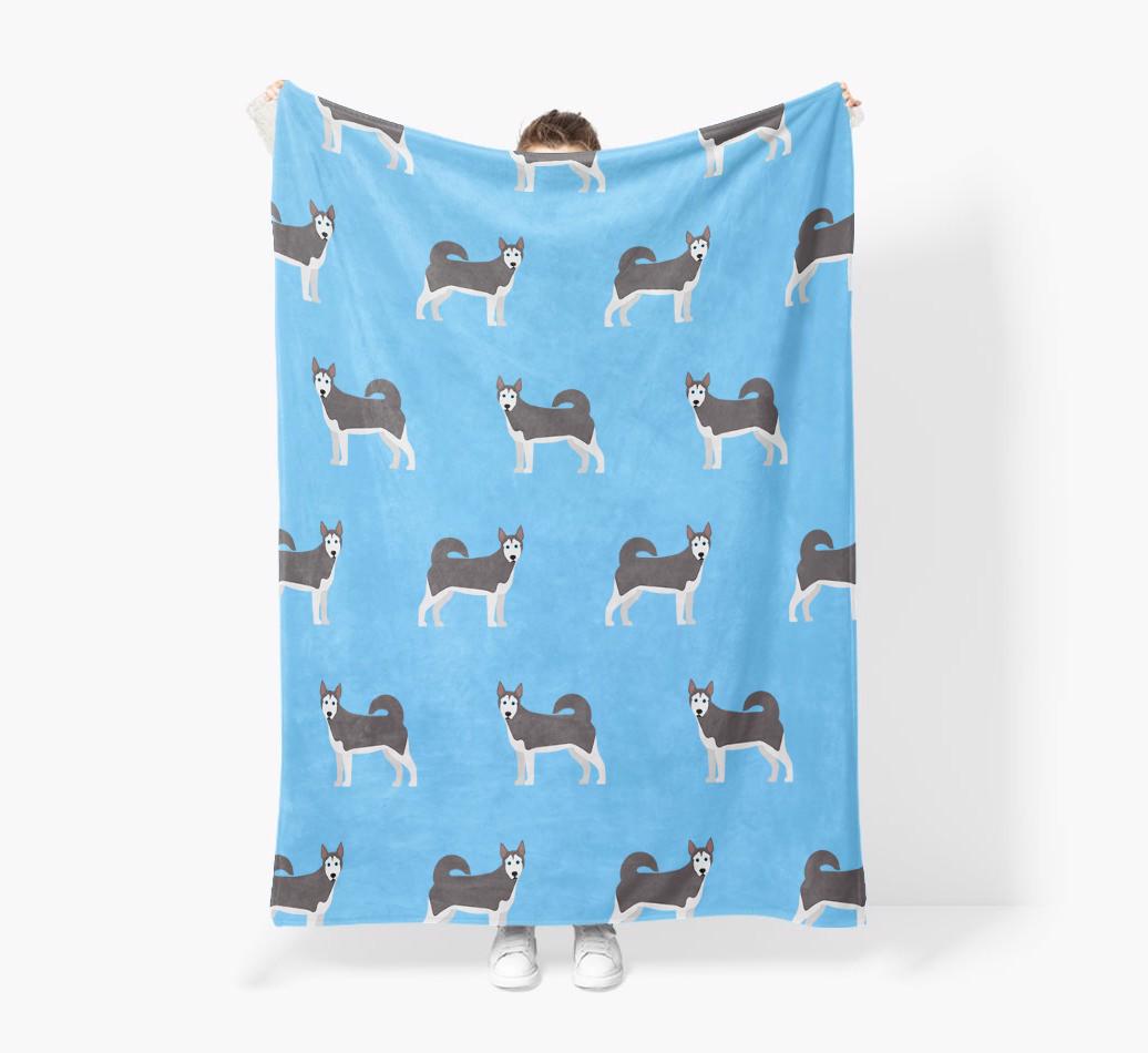 '{breedFullName} Icon Pattern' - Personalized Blanket: Premium Sherpa Fleece