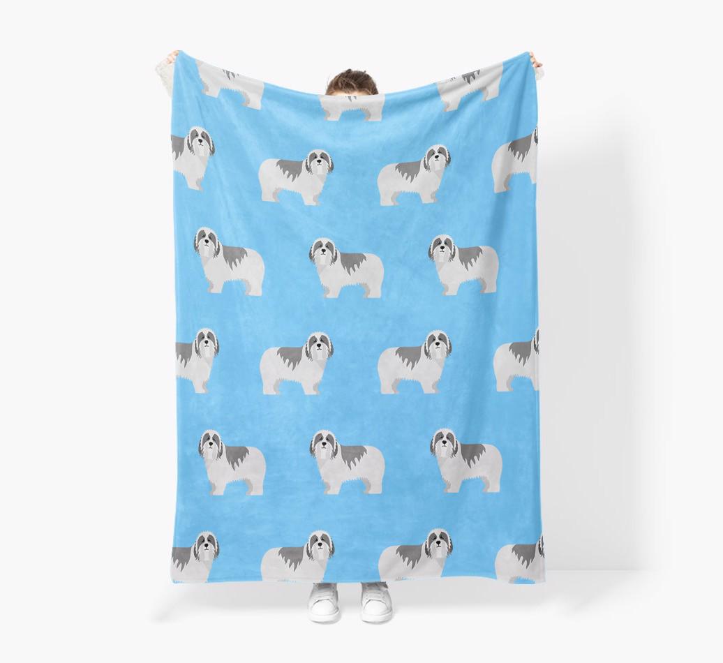 '{breedFullName} Icon Pattern' - Personalized Blanket: Premium Sherpa Fleece