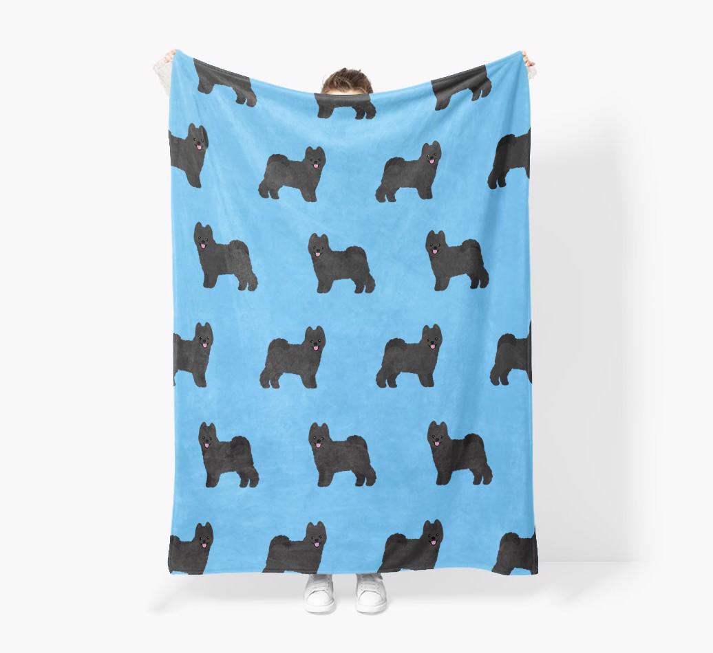 '{breedFullName} Icon Pattern' - Personalized Blanket: Premium Sherpa Fleece