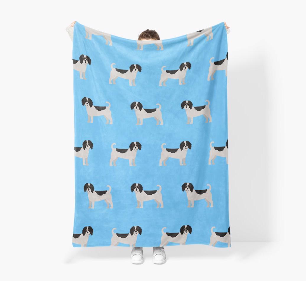 '{breedFullName} Icon Pattern' - Personalized Blanket: Premium Sherpa Fleece