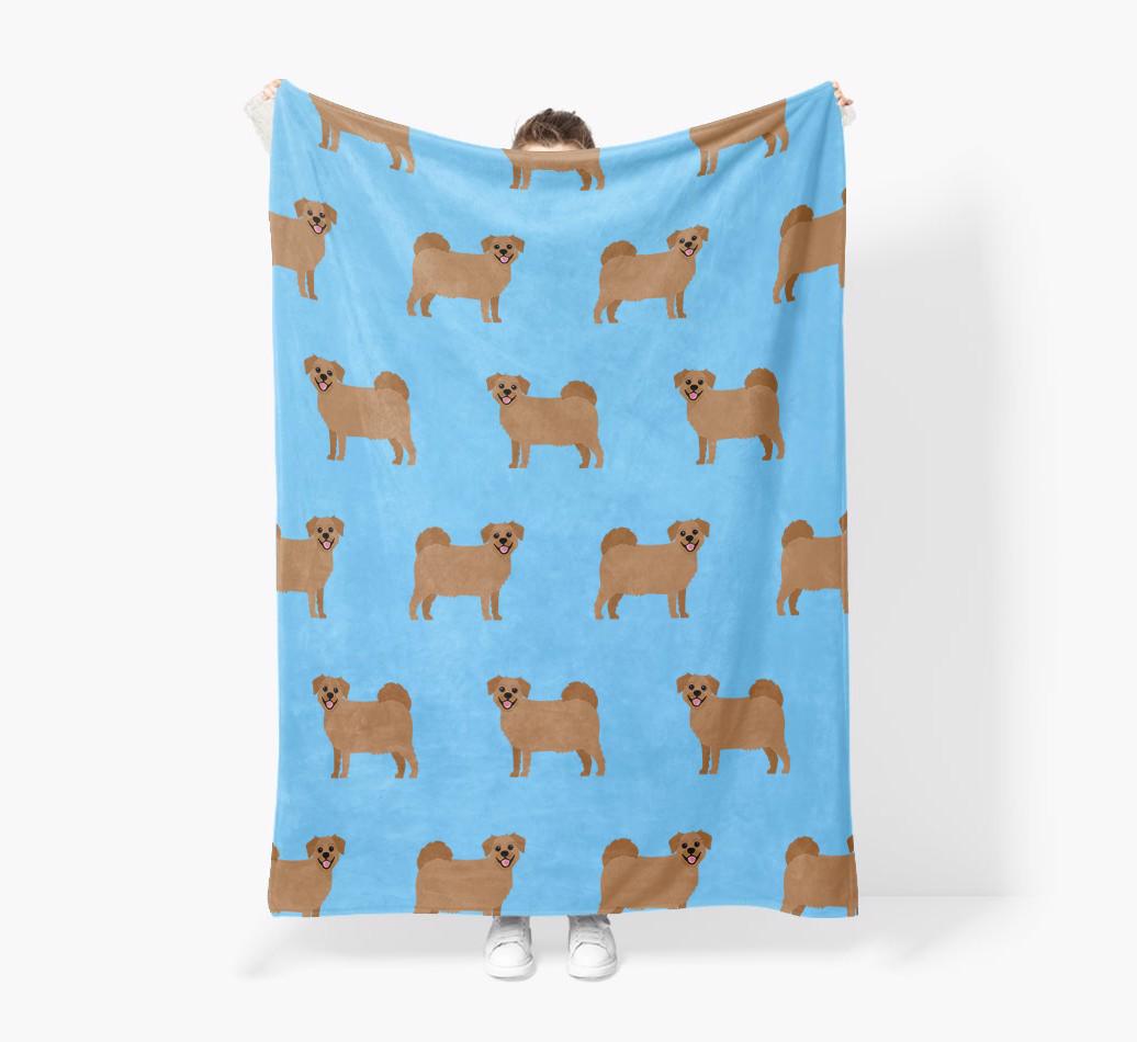 '{breedFullName} Icon Pattern' - Personalized Blanket: Premium Sherpa Fleece