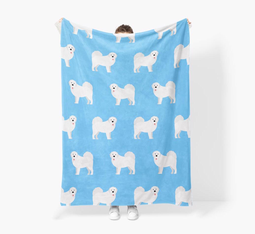 '{breedFullName} Icon Pattern' - Personalized Blanket: Premium Sherpa Fleece