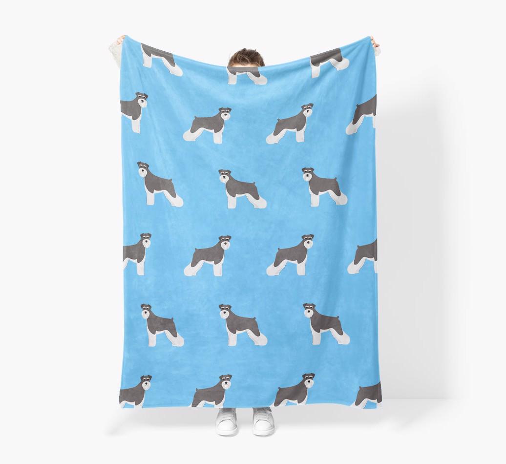 '{breedFullName} Icon Pattern' - Personalized Blanket: Premium Sherpa Fleece