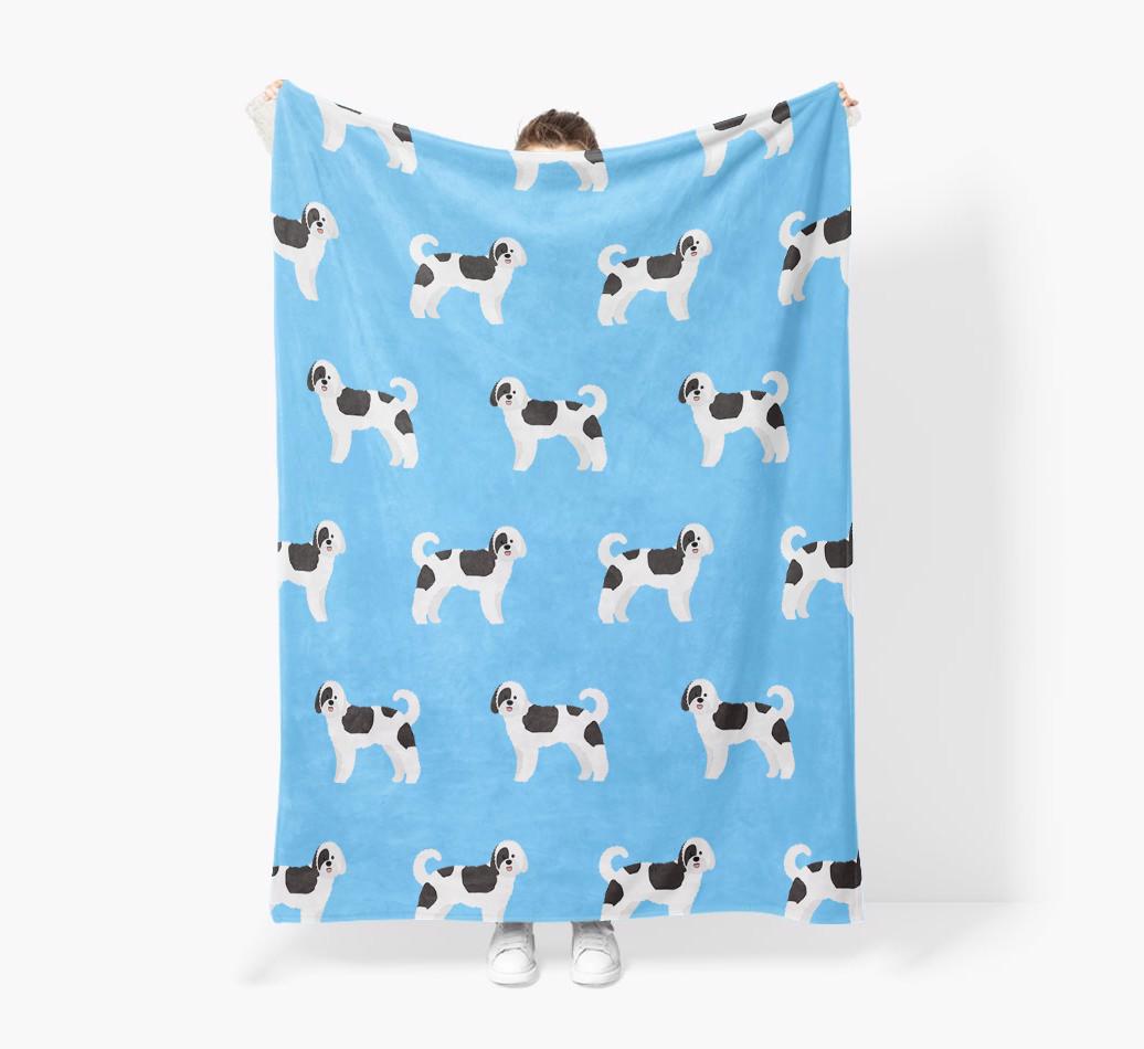 '{breedFullName} Icon Pattern' - Personalized Blanket: Premium Sherpa Fleece