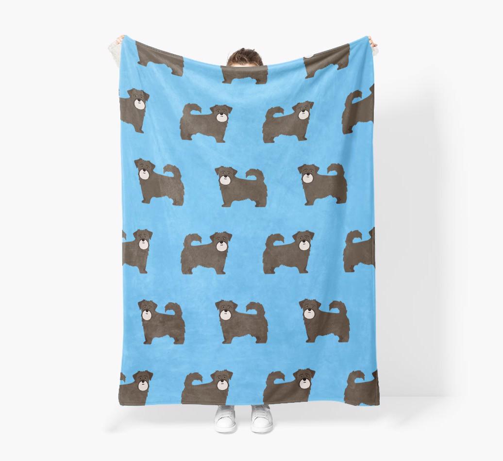 '{breedFullName} Icon Pattern' - Personalized Blanket: Premium Sherpa Fleece