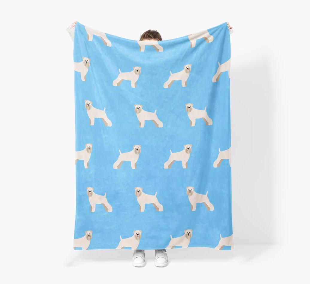 '{breedFullName} Icon Pattern' - Personalized Blanket: Premium Sherpa Fleece