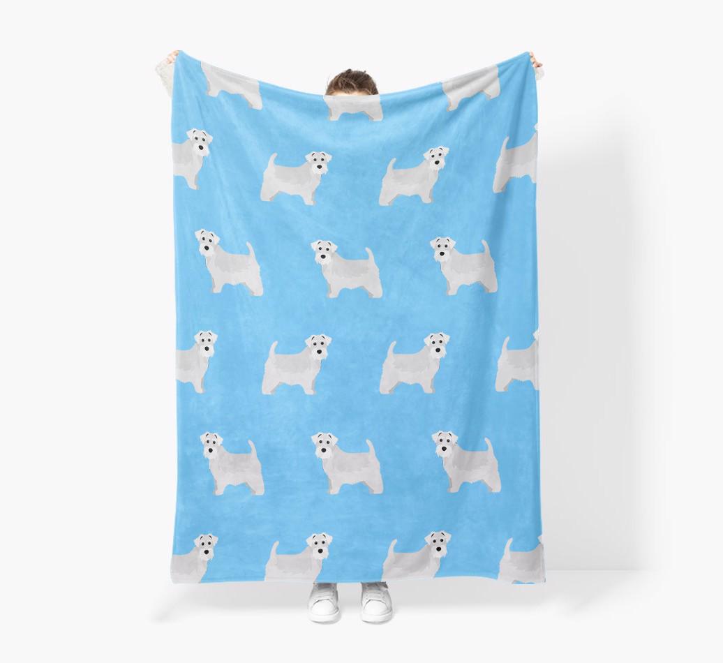 '{breedFullName} Icon Pattern' - Personalized Blanket: Premium Sherpa Fleece