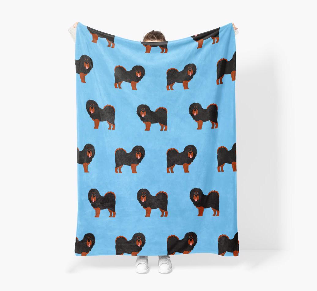 '{breedFullName} Icon Pattern' - Personalized Blanket: Premium Sherpa Fleece