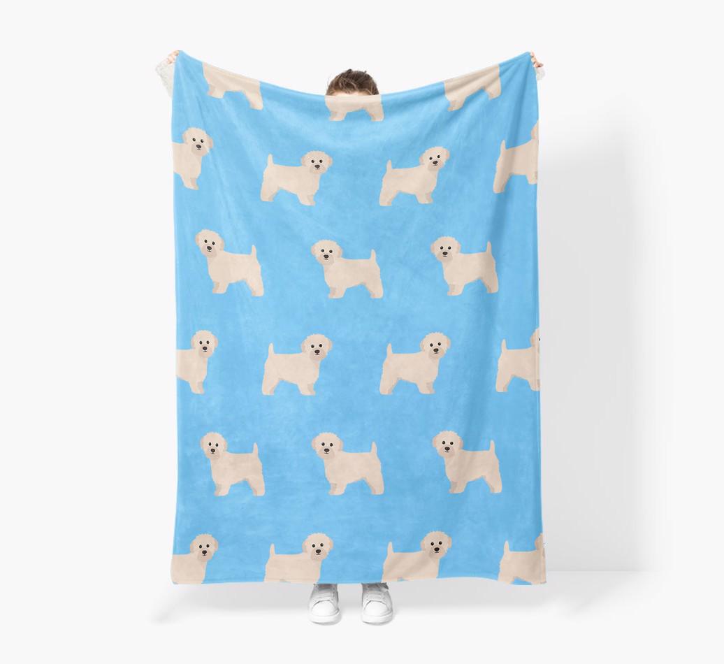 '{breedFullName} Icon Pattern' - Personalized Blanket: Premium Sherpa Fleece