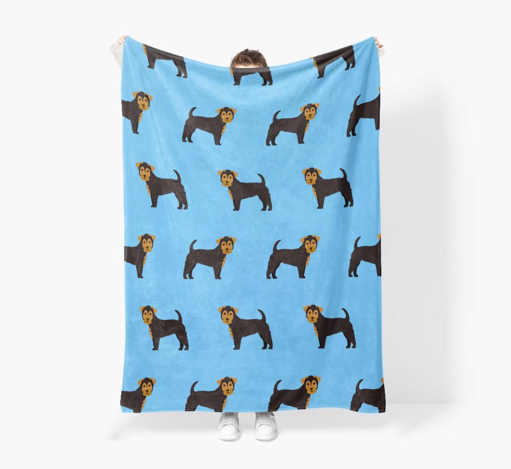'{breedFullName} Icon Pattern' - Personalized Blanket: Premium Sherpa Fleece