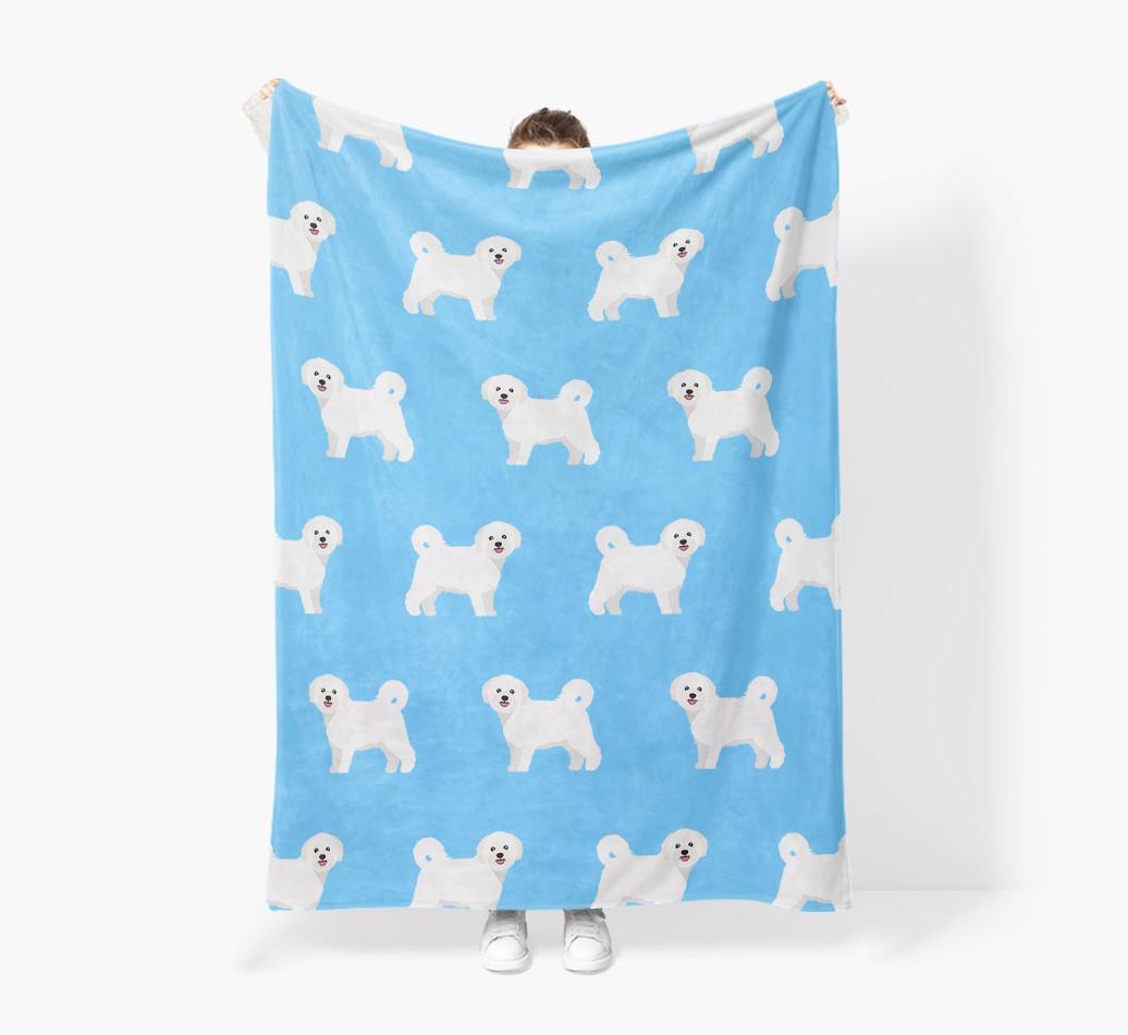 '{breedFullName} Icon Pattern' - Personalized Blanket: Premium Sherpa Fleece