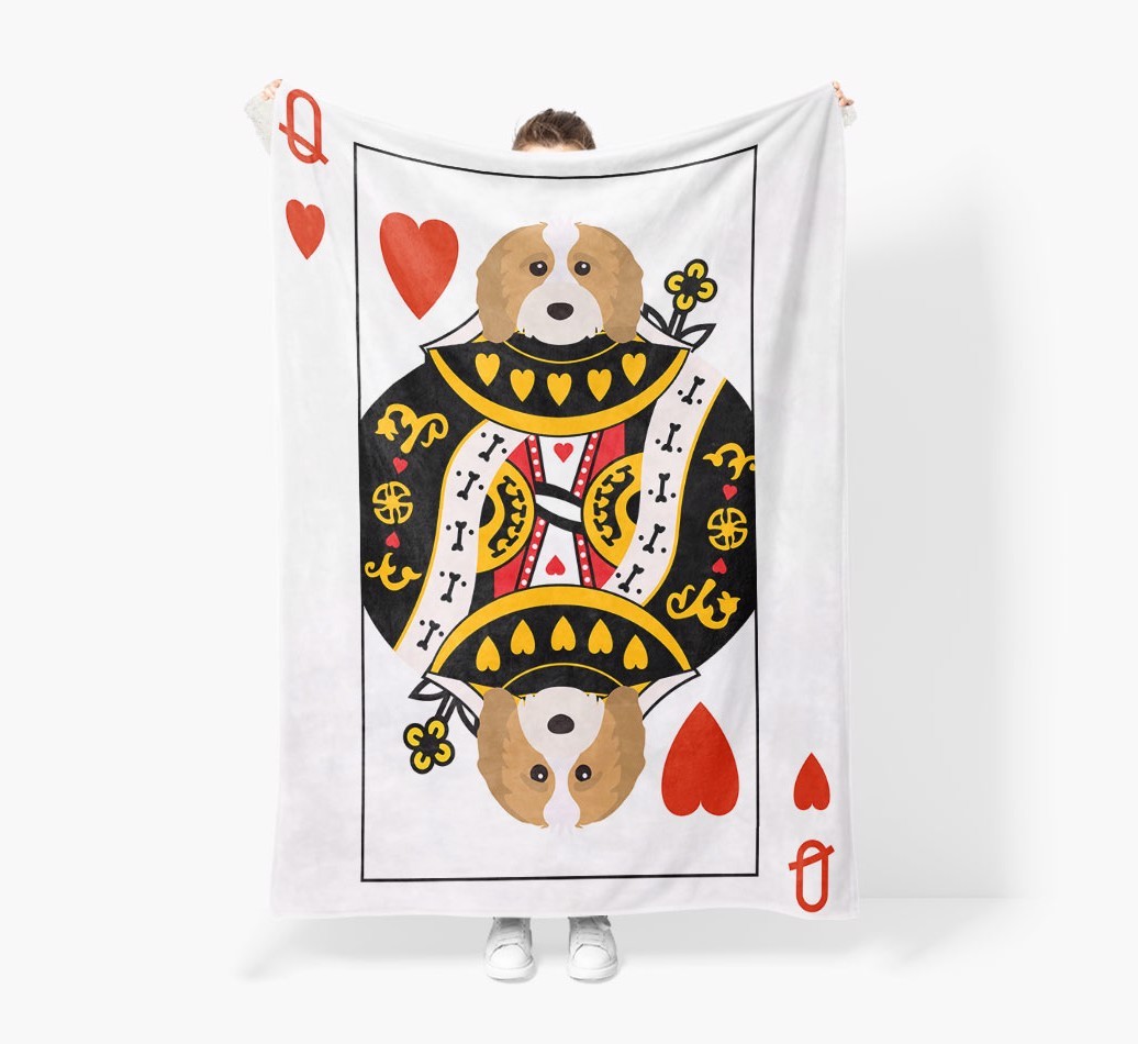 'Queen of Hearts' - Personalised Snuggle Blanket with {breedFullName}