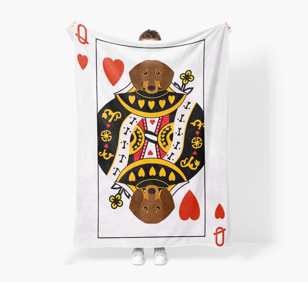 'Queen of Hearts' - Personalised Snuggle Blanket with {breedFullName}