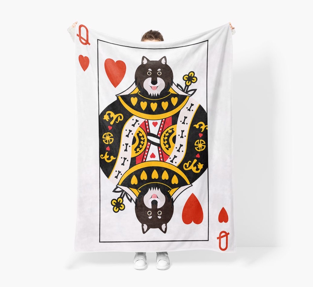 'Queen of Hearts' - Personalised Snuggle Blanket with {breedFullName}