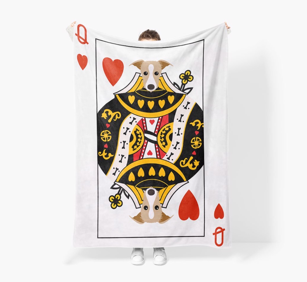 'Queen of Hearts' - Personalised Snuggle Blanket with {breedFullName}