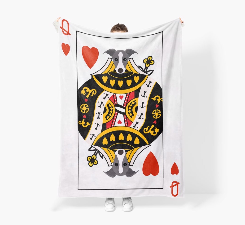 'Queen of Hearts' - Personalised Snuggle Blanket with {breedFullName}