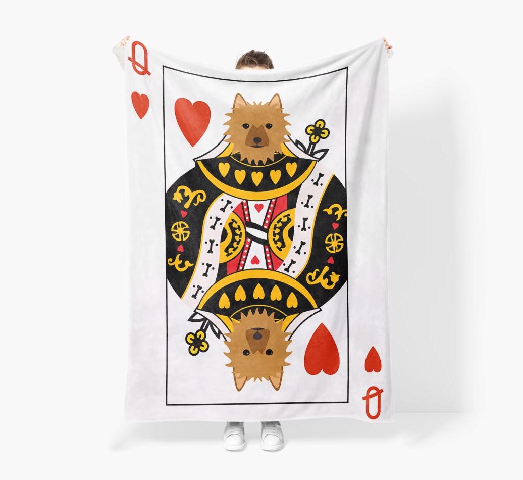 'Queen of Hearts' - Personalized {breedFullName} Blanket: Premium Sherpa Fleece