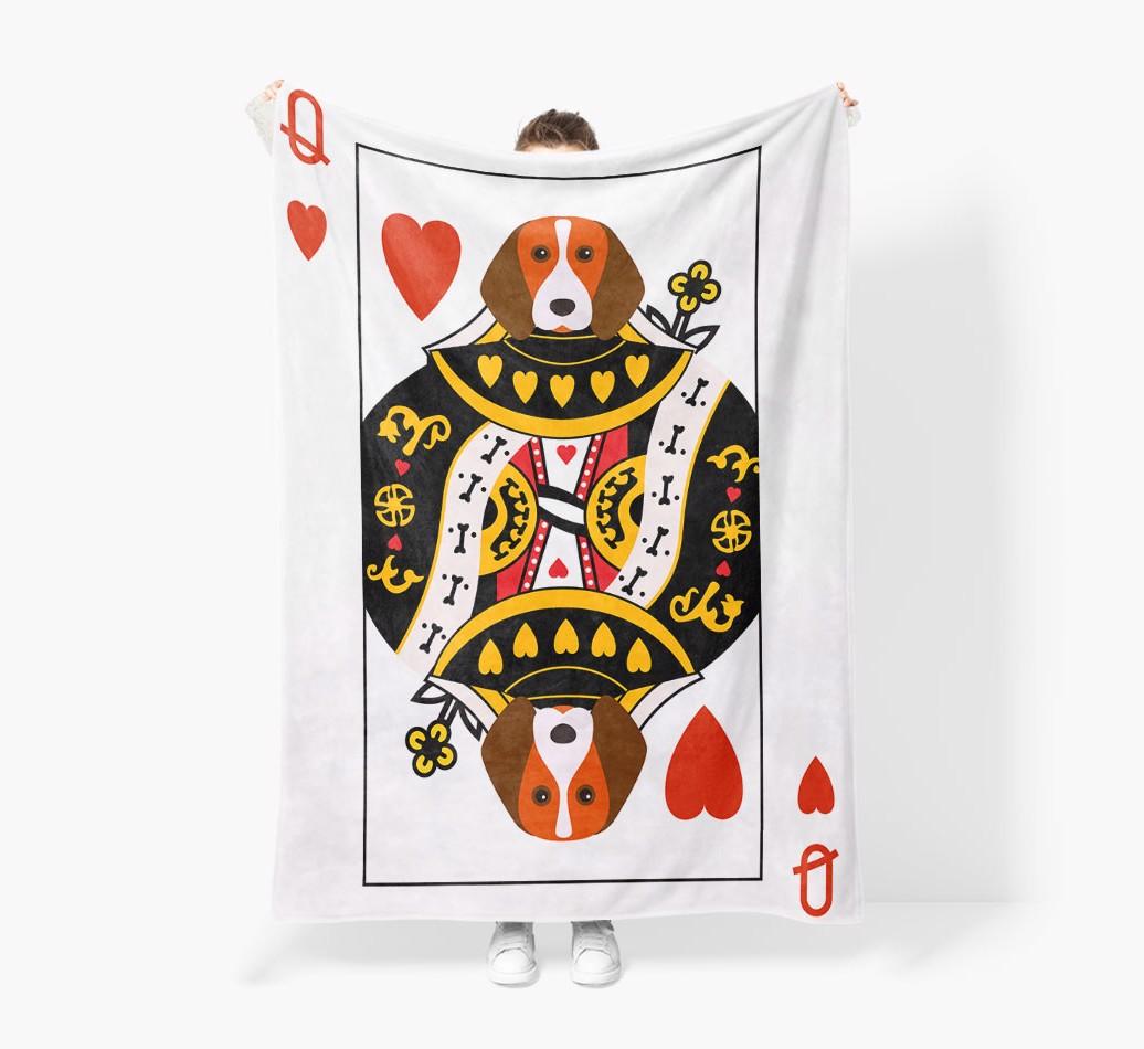 'Queen of Hearts' - Personalized {breedFullName} Blanket: Premium Sherpa Fleece