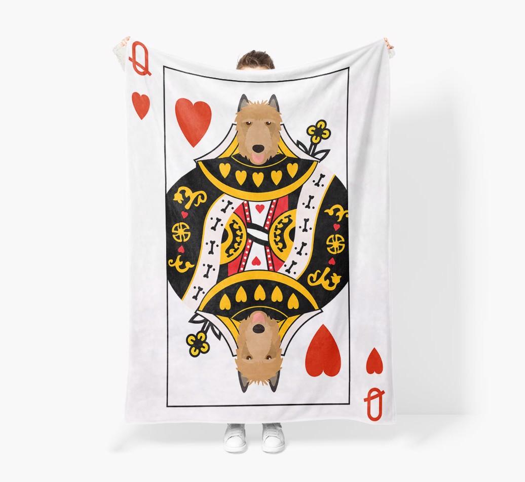 'Queen of Hearts' - Personalized {breedFullName} Blanket: Premium Sherpa Fleece