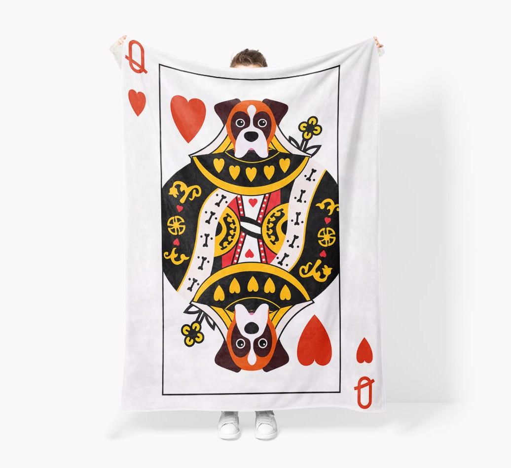 'Queen of Hearts' - Personalised Snuggle Blanket with {breedFullName}