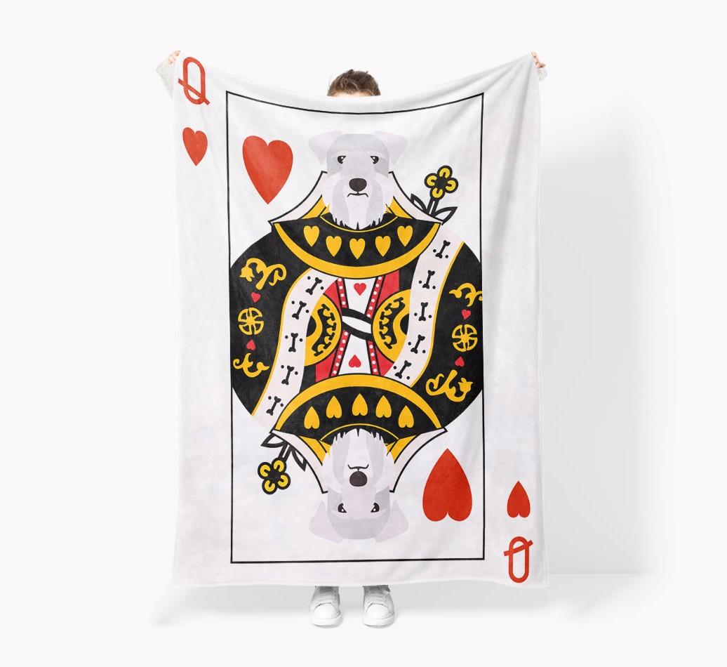 'Queen of Hearts' - Personalized {breedFullName} Blanket: Premium Sherpa Fleece