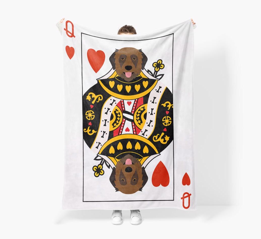 'Queen of Hearts' - Personalized {breedFullName} Blanket: Premium Sherpa Fleece