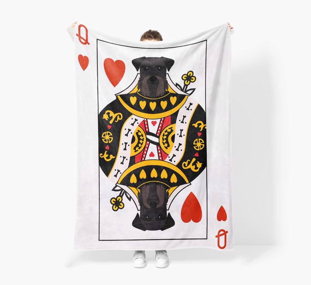 'Queen of Hearts' - Personalized {breedFullName} Blanket: Premium Sherpa Fleece