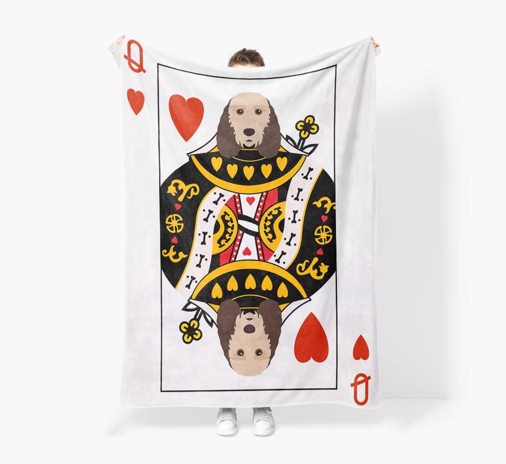 'Queen of Hearts' - Personalized {breedFullName} Blanket: Premium Sherpa Fleece