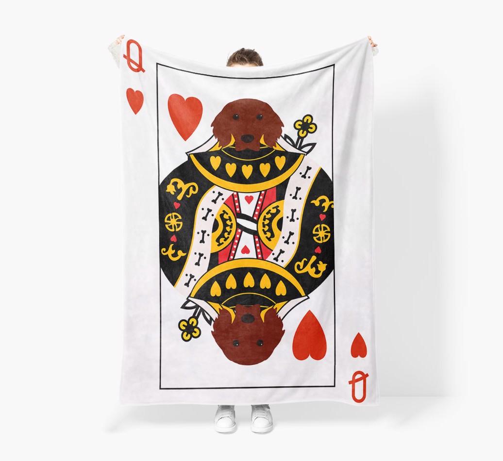 'Queen of Hearts' - Personalized {breedFullName} Blanket: Premium Sherpa Fleece