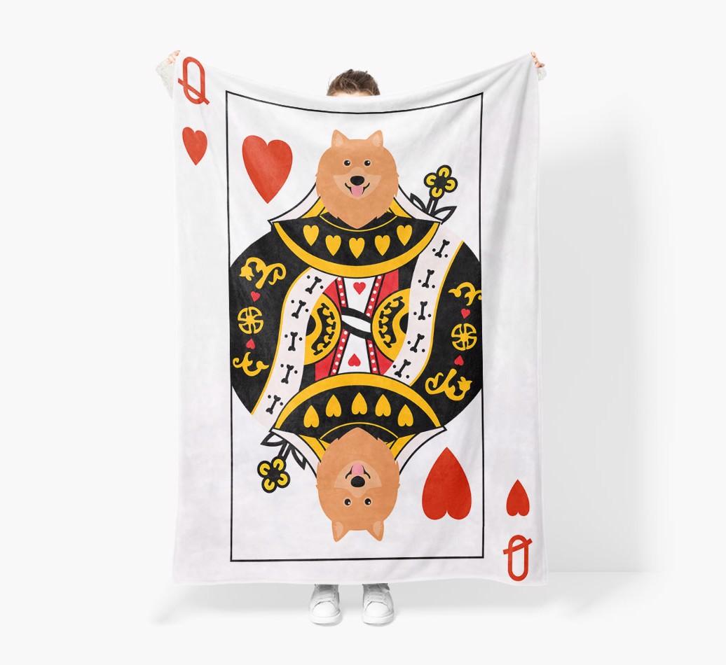 'Queen of Hearts' - Personalized {breedFullName} Blanket: Premium Sherpa Fleece