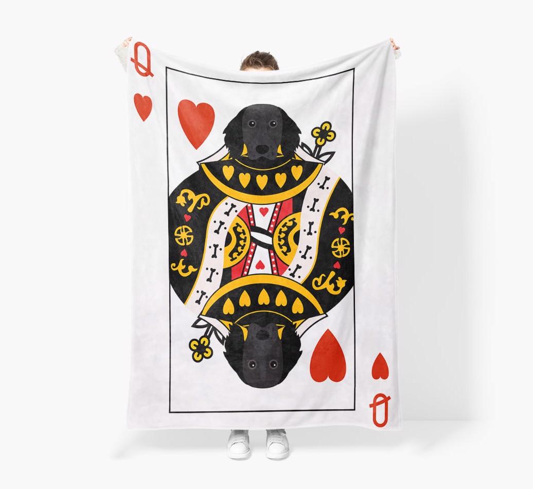 'Queen of Hearts' - Personalized {breedFullName} Blanket: Premium Sherpa Fleece