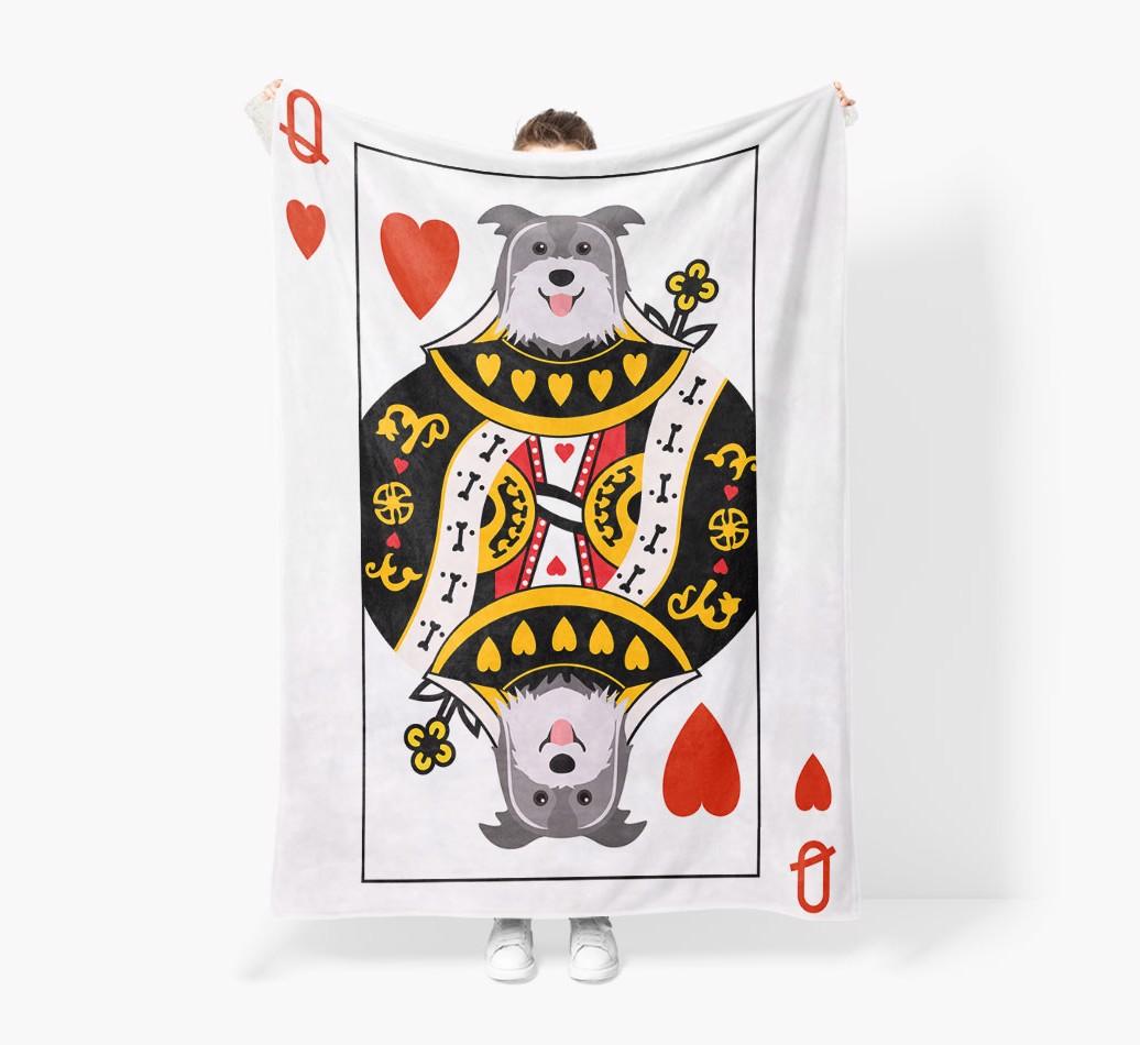 'Queen of Hearts' - Personalized {breedFullName} Blanket: Premium Sherpa Fleece