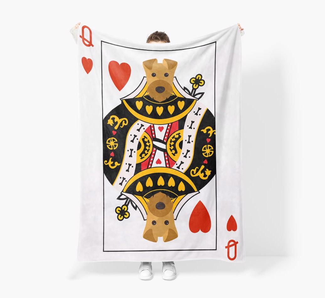 'Queen of Hearts' - Personalized {breedFullName} Blanket: Premium Sherpa Fleece