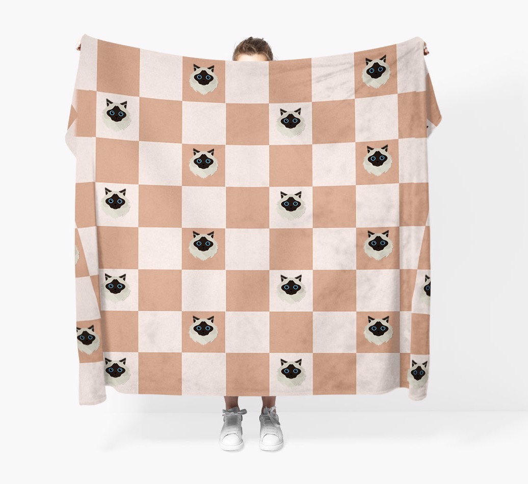 'Checkerboard' - Personalised {breedFullName} Throw Blanket