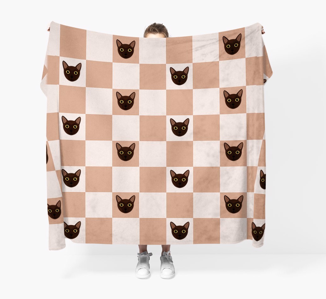 'Checkerboard' - Personalised {breedFullName} Throw Blanket