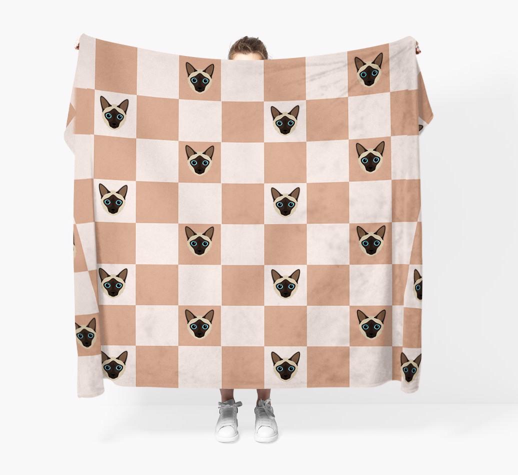 'Checkerboard' - Personalized {breedFullName} Throw Blanket