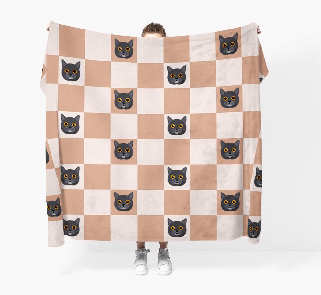 'Checkerboard' - Personalized {breedFullName} Throw Blanket