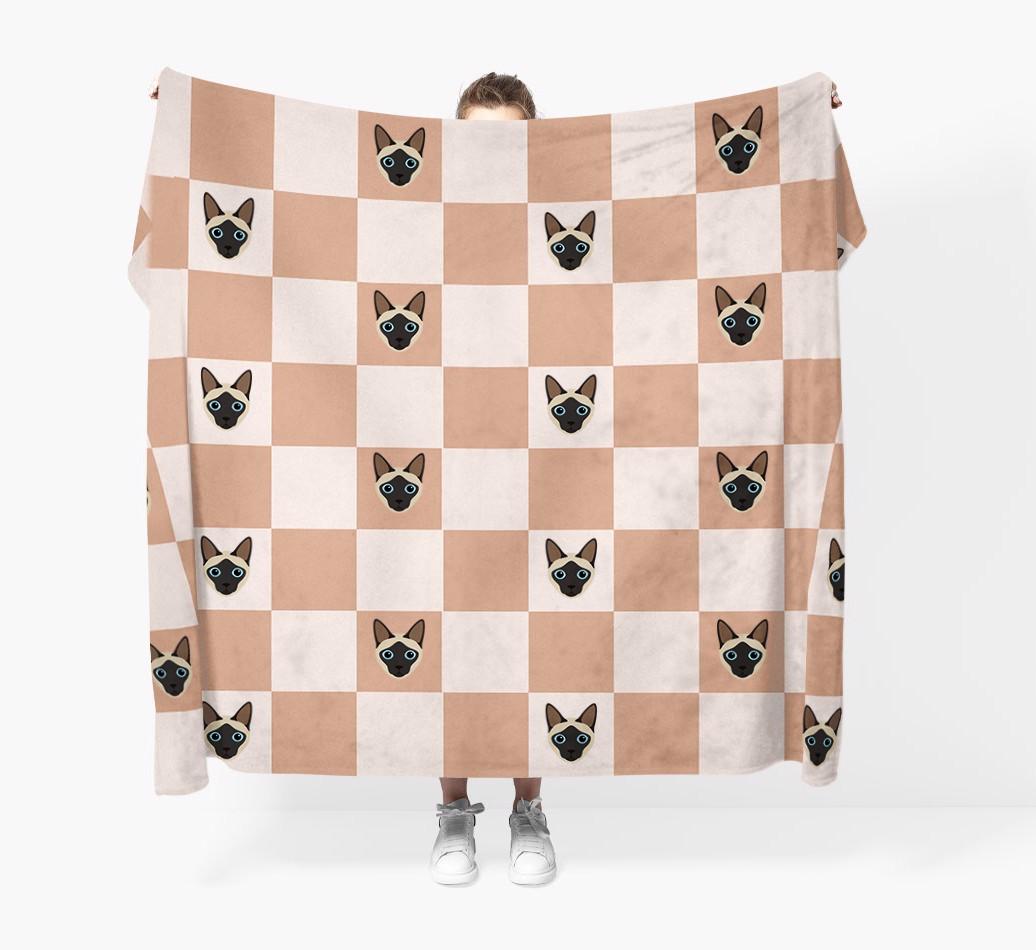 'Checkerboard' - Personalized {breedFullName} Throw Blanket
