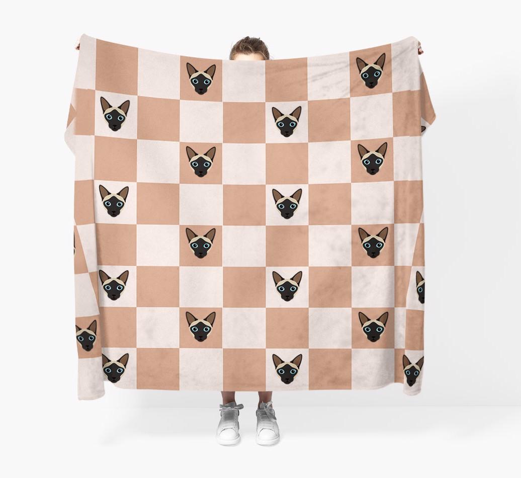 'Checkerboard' - Personalized {breedFullName} Throw Blanket