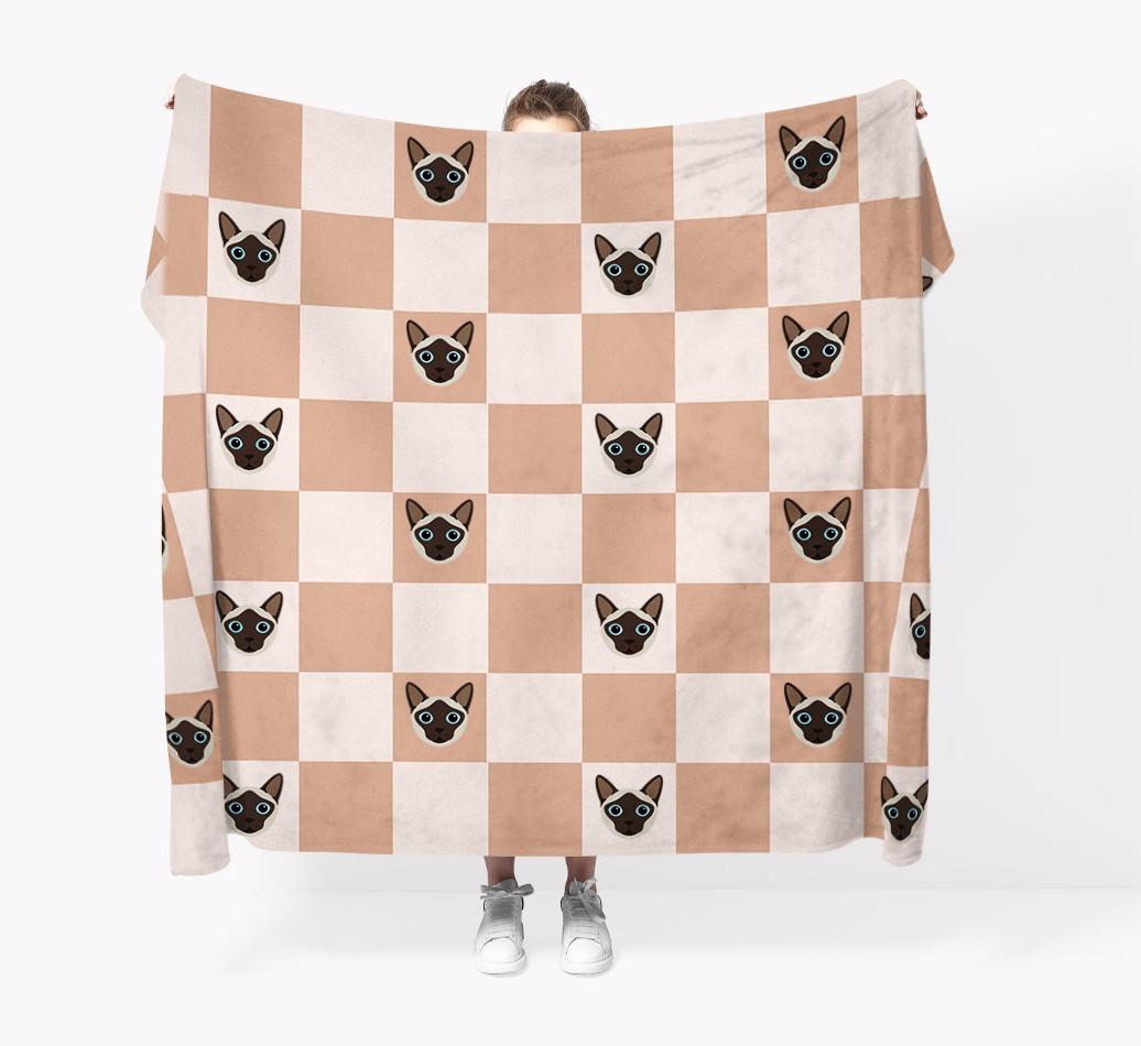 'Checkerboard' - Personalized {breedFullName} Throw Blanket