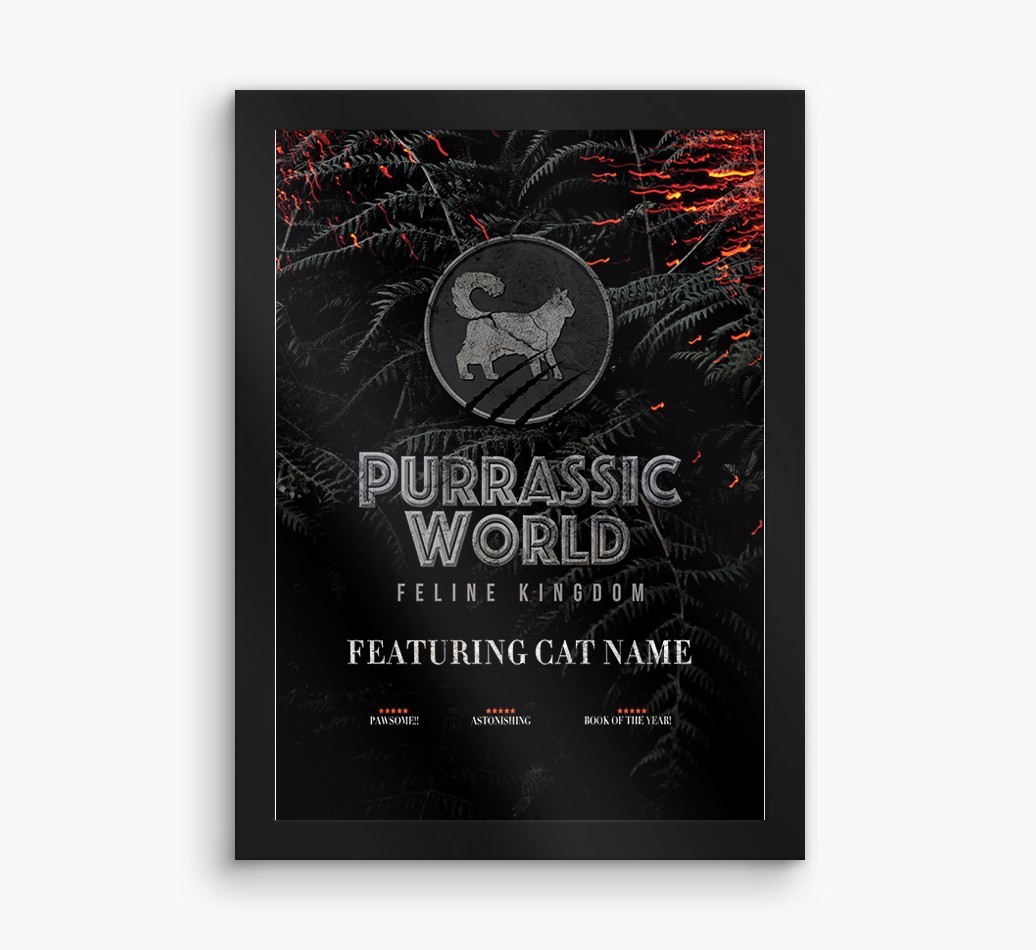 'Purrassic World' Personalised {breedFullName} Framed Print