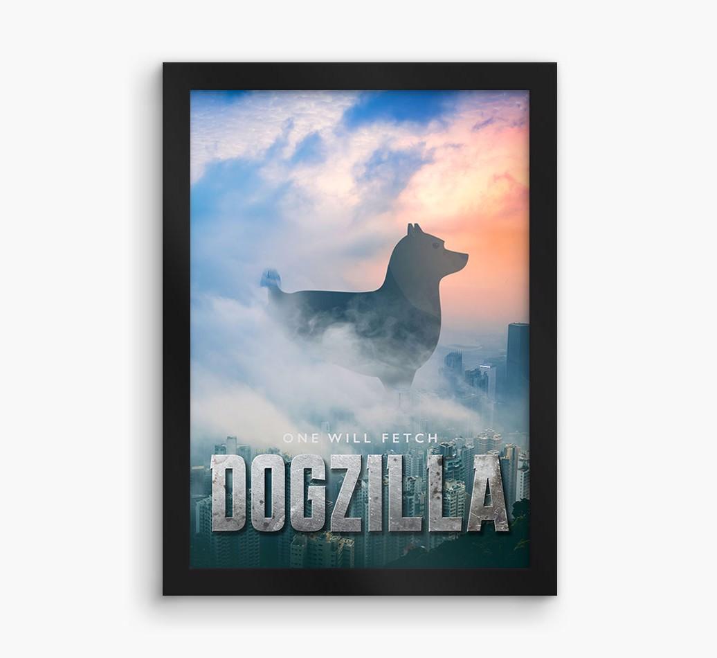 'Dogzilla' {breedFullName} Framed Print