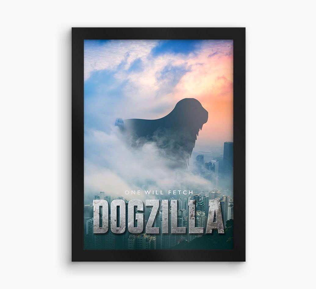 'Dogzilla' {breedFullName} Framed Print