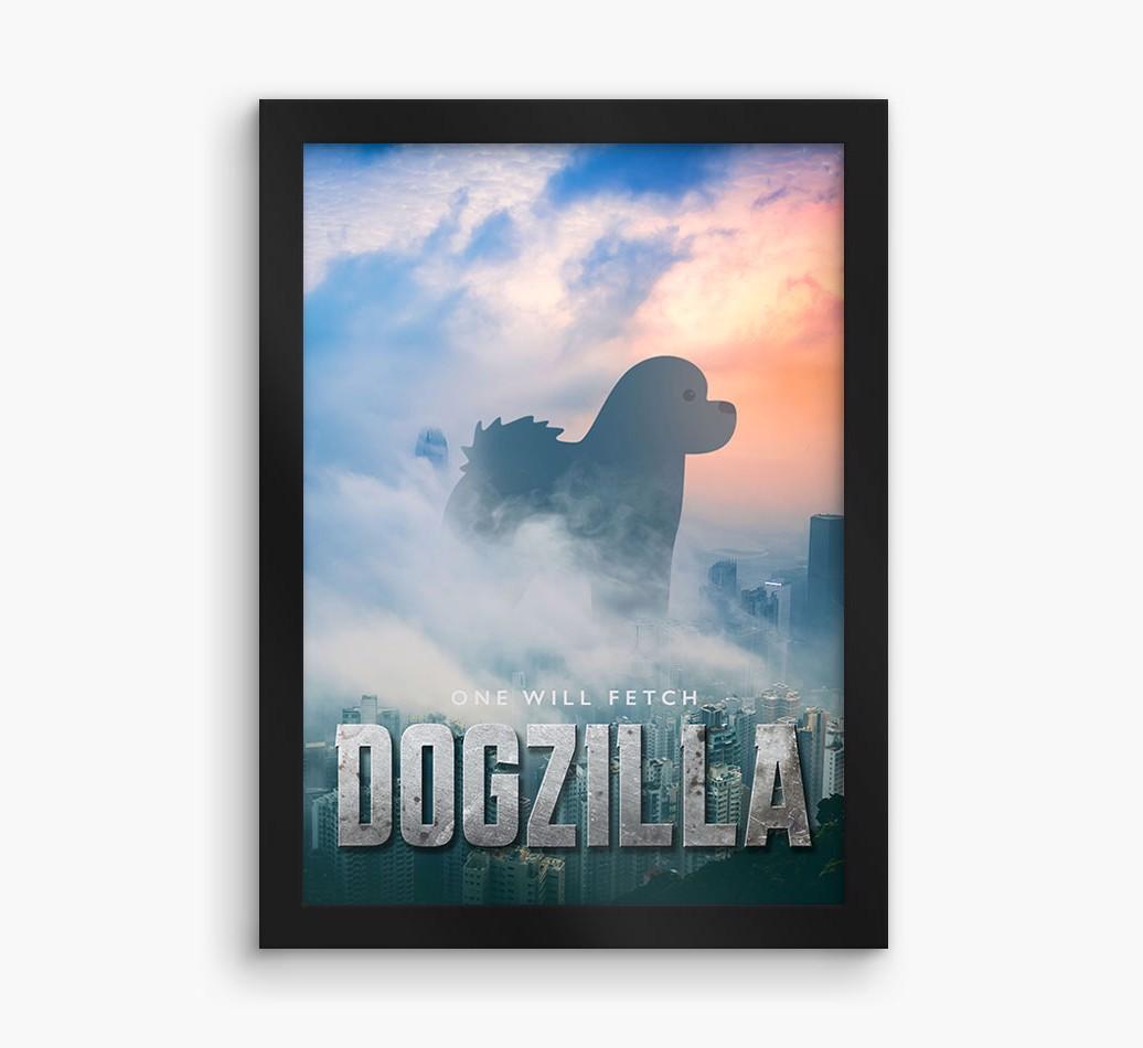 'Dogzilla' {breedFullName} Framed Print