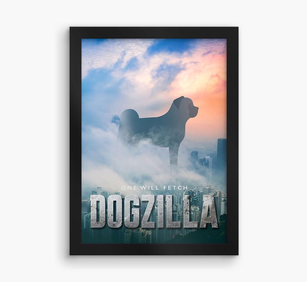 'Dogzilla' {breedFullName} Framed Print