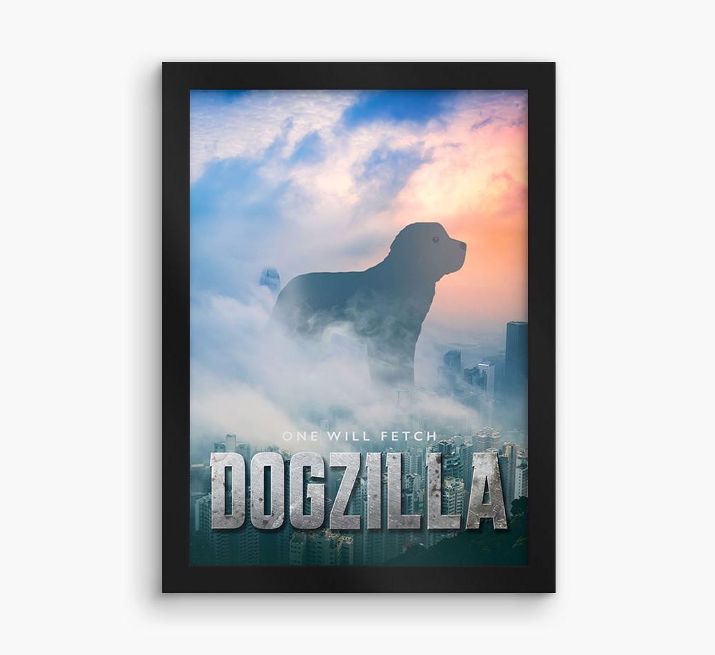 'Dogzilla' {breedFullName} Framed Print